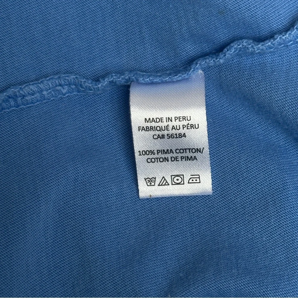 B. Draddy‎ Mens Pima Cotton Pocket T Shirt Blue Crewneck Short Sleeve 2XL